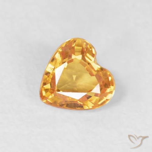0.46ct 자연스러운 미디엄 오렌지 사파이어, 마음, VVS