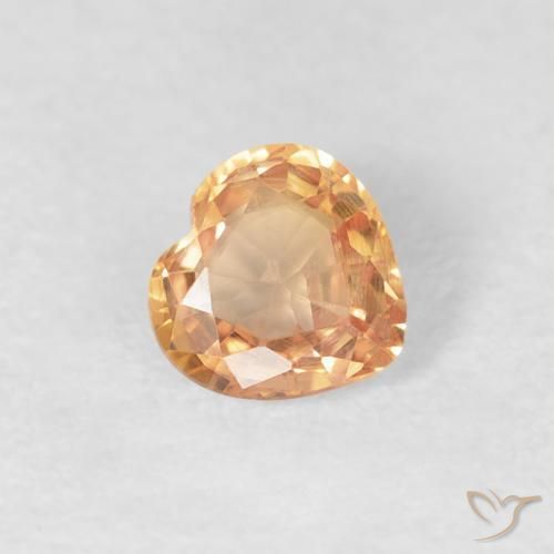 0.38ct 자연스러운 미디엄 오렌지 사파이어, 마음, VVS