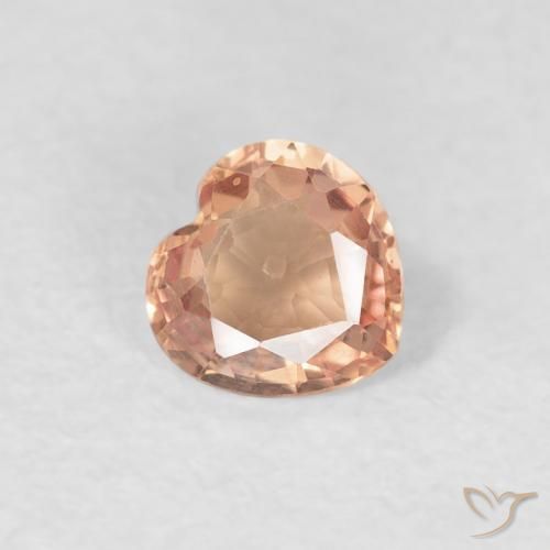 0.38ct 자연스러운 미디엄 오렌지 사파이어, 마음, VVS