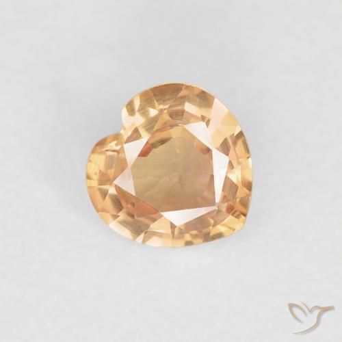 0.40ct 자연스러운 골든 사파이어, 마음, VVS