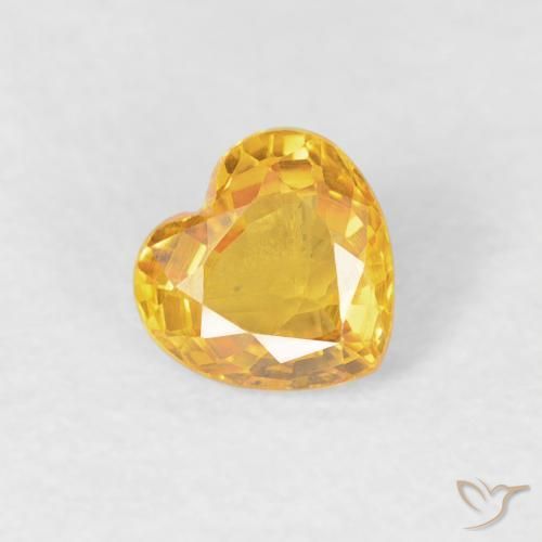 0.43ct 자연스러운 미디엄 골드 사파이어, 마음, VVS