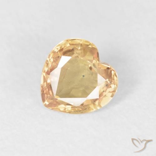 0.48ct 자연스러운 골든 사파이어, 마음, VVS