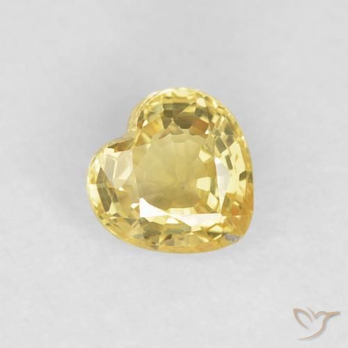 0.48ct 자연스러운 투스카니 옐로우 사파이어, 마음, VVS