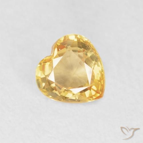 0.51ct 자연스러운 라이트 골드 사파이어, 마음, VVS
