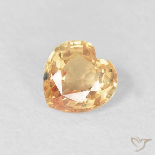 0.44ct 자연스러운 라이트 피치 골든 사파이어, 마음, VVS-VS