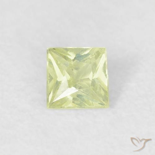 0.18ct 자연스러운 Medium Light-Yellow 사파이어, 정사각형, VS