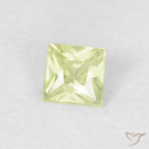 0.18캐럿 천연 Medium Light-Yellow 사파이어, 정사각형, VS