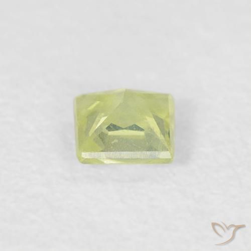 0.18캐럿 천연 Medium Light-Yellow 사파이어, 정사각형, VS