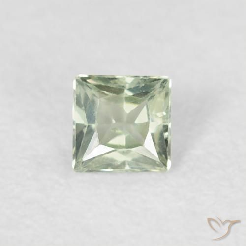 0.20ct 자연스러운 페일 모스 그린 사파이어, 정사각형, VS