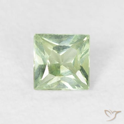 0.18ct 자연스러운 매우 밝은 녹색 사파이어, 정사각형, VS