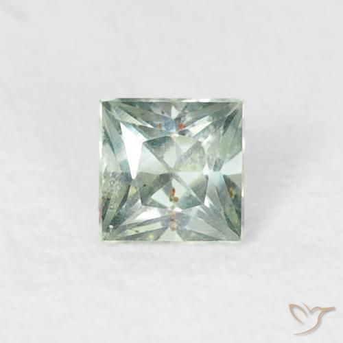 0.20ct 자연스러운 옅은 숲 녹색 사파이어, 정사각형, VS
