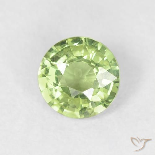 0.59ct 자연스러운 라이트 라이블리 그린 사파이어, 둥근, VS