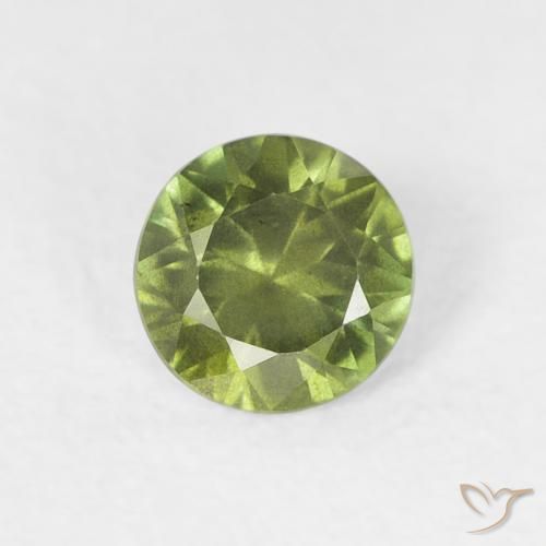 0.43ct 자연스러운 포레스트 그린 사파이어, 둥근, VS