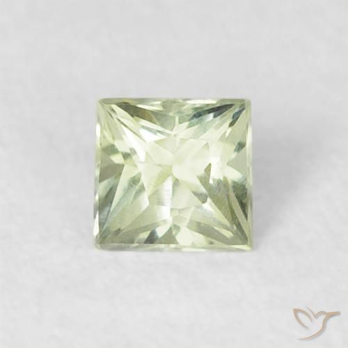 0.18ct 자연스러운 매우 밝은 세이지 그린 사파이어, 정사각형, VVS