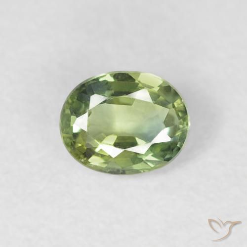 0.30ct 자연스러운 따뜻한 녹색 사파이어, 타원형, VVS