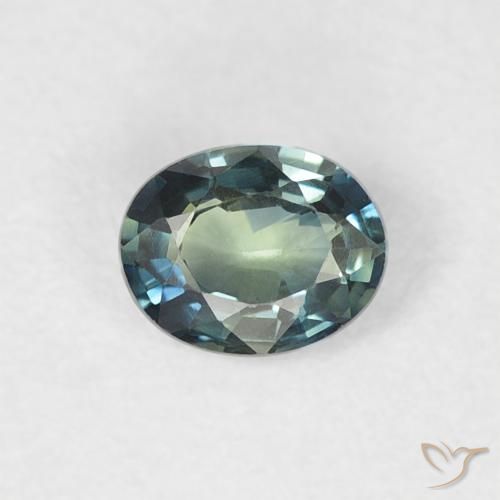 0.31ct 자연스러운 초록빛이 도는 파란색 사파이어, 타원형, VVS