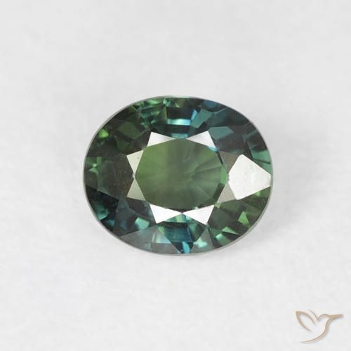 0.49ct 자연스러운 청록색 사파이어, 타원형, VVS