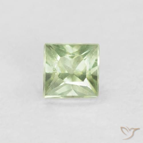 0.20ct 자연스러운 매우 밝은 녹색 사파이어, 정사각형, VS