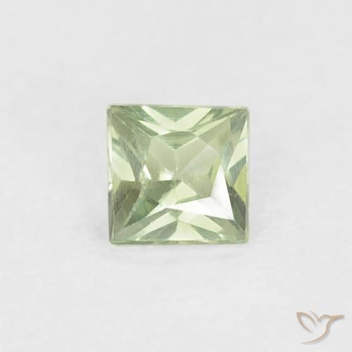 0.18ct 자연스러운 매우 밝은 세이지 그린 사파이어, 정사각형, VS