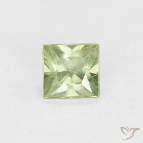 0.18ct 자연스러운 라임 그린 사파이어, 정사각형, VS