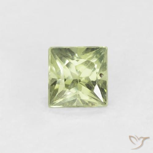 0.20ct 자연스러운 미디엄 그린 사파이어, 정사각형, VS