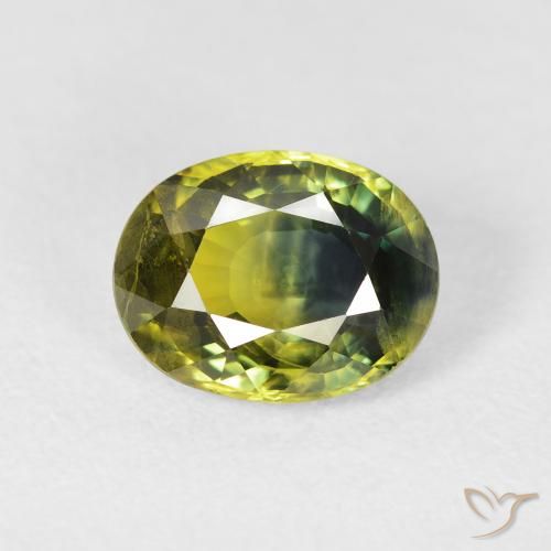 3.35ct 자연스러운 다색 사파이어, 타원형, VS