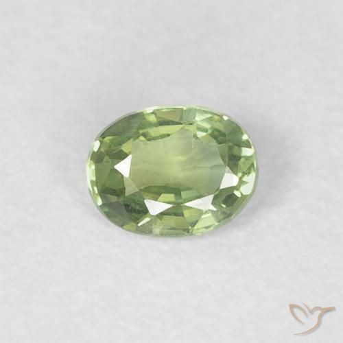0.24ct 자연스러운 따뜻한 녹색 사파이어, 타원형, VVS-VS