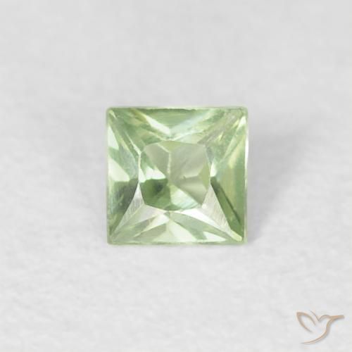 0.18ct 자연스러운 매우 밝은 녹색 사파이어, 정사각형, VVS-VS