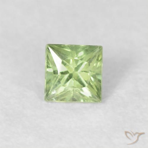 0.21ct 자연스러운 매우 밝은 녹색 사파이어, 정사각형, VVS-VS