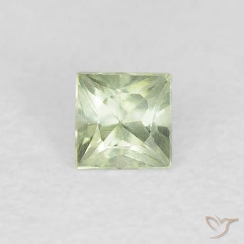 0.21ct 자연스러운 매우 밝은 녹색 사파이어, 정사각형, VVS-VS