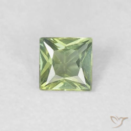0.18ct 자연스러운 따뜻한 녹색 사파이어, 정사각형, VVS-VS