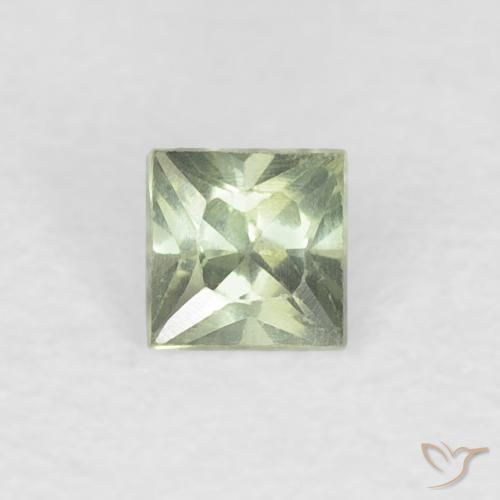 0.21ct 자연스러운 연한 초록색 사파이어, 정사각형, VVS-VS