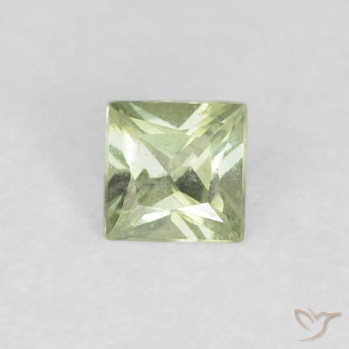 0.18ct 자연스러운 매우 밝은 세이지 그린 사파이어, 정사각형, VVS-VS