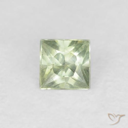 0.19ct 자연스러운 매우 밝은 녹색 사파이어, 정사각형, VVS-VS