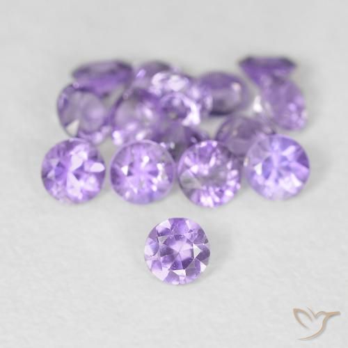 0.08캐럿 천연 딥 바이올렛 사파이어, 라운드 컷, 2.50 mm, VS