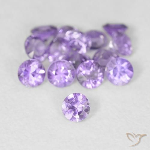 0.08캐럿 천연 딥 바이올렛 사파이어, 라운드 컷, 2.50 mm, VS