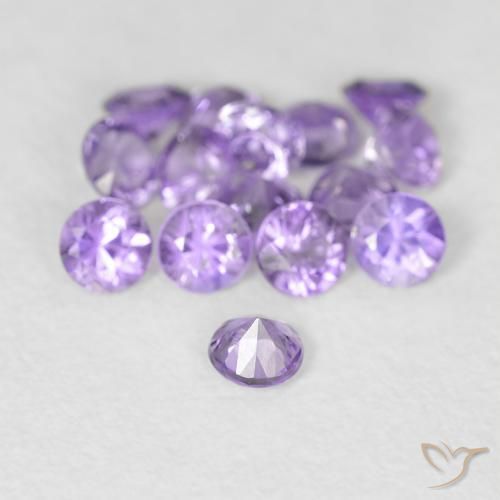 0.08캐럿 천연 딥 바이올렛 사파이어, 라운드 컷, 2.50 mm, VS