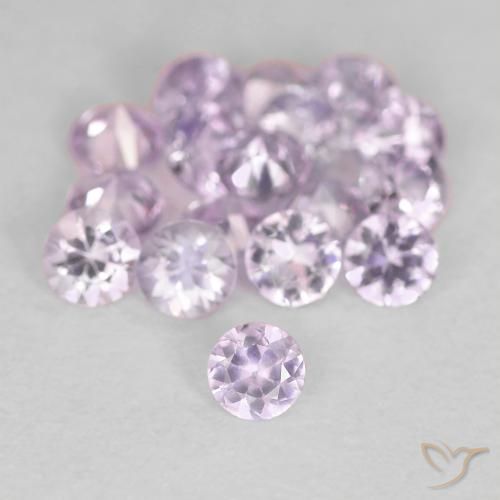 0.11ct 자연스러운 매우 밝은 분홍빛이 도는 보라색 사파이어, 둥근, VS