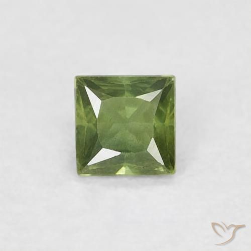 0.21ct 자연스러운 어스 그린 사파이어, 정사각형, VS