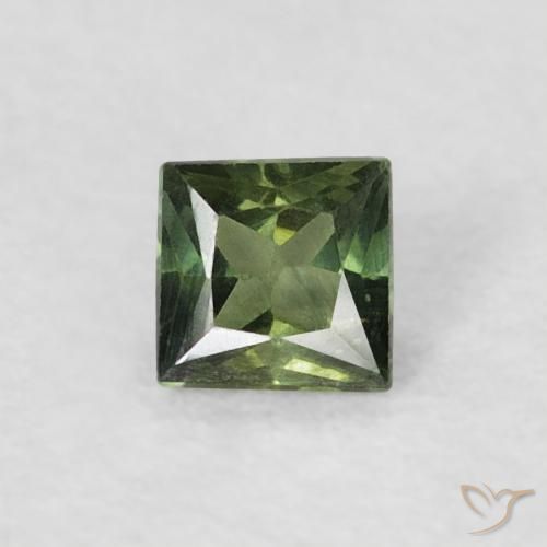 0.21ct 자연스러운 딥그린 사파이어, 정사각형, VS