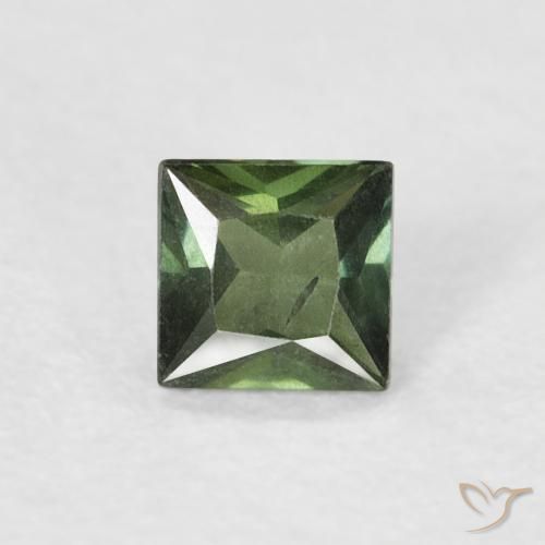 0.32ct 자연스러운 딥그린 사파이어, 정사각형, VS