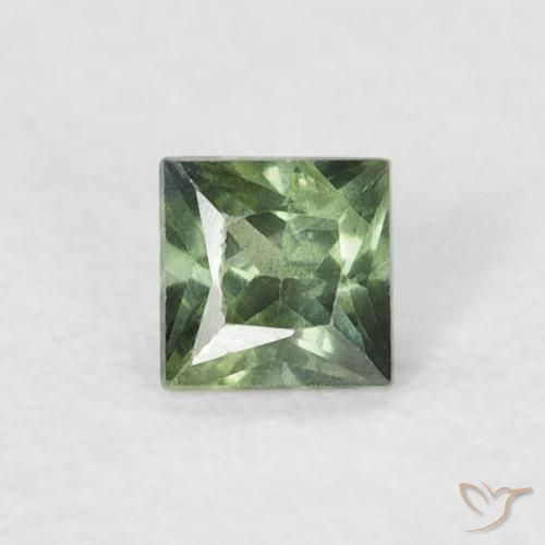0.21ct 자연스러운 라이트 포레스트 그린 사파이어, 정사각형, VS