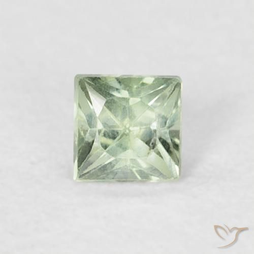 0.21ct 자연스러운 라이트 세이지 그린 사파이어, 정사각형, VS