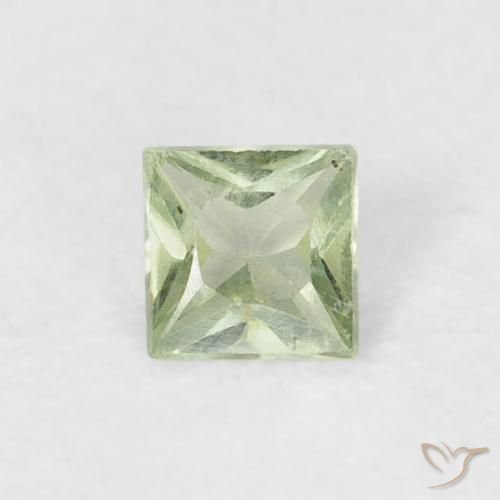 0.17ct 자연스러운 매우 밝은 세이지 그린 사파이어, 정사각형, VS