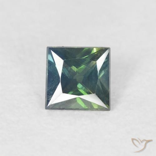 0.28ct 자연스러운 미디엄 그린 사파이어, 정사각형, VVS-VS