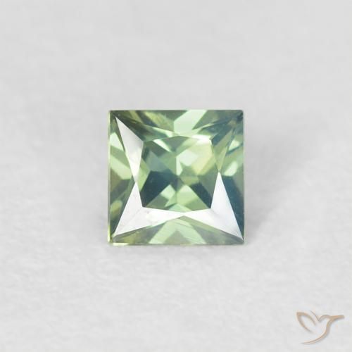 0.27ct 자연스러운 Medium Light Green 사파이어, 정사각형, VVS-VS