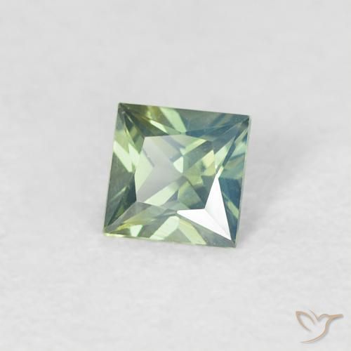 0.27캐럿 천연 Medium Light Green 사파이어, 정사각형, VVS-VS