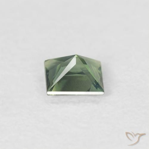 0.27캐럿 천연 Medium Light Green 사파이어, 정사각형, VVS-VS