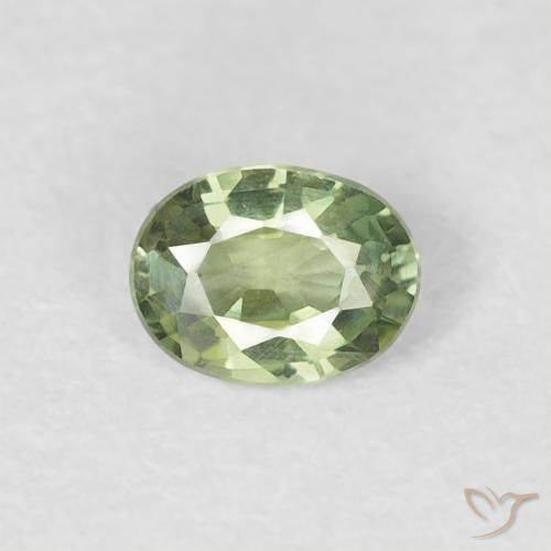 0.27ct 자연스러운 황록색 사파이어, 타원형, VVS-VS