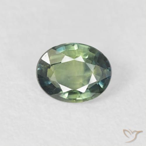 0.30ct 자연스러운 미디엄 블루 그린 사파이어, 타원형, VVS-VS